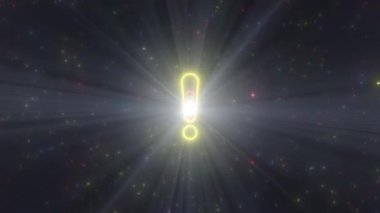 Ünlem Noktası Mark Şekli Parlak Neon Işıkları Tünel Geçidi - 4K Kusursuz VJ Döngüsüz Arkaplan Canlandırması