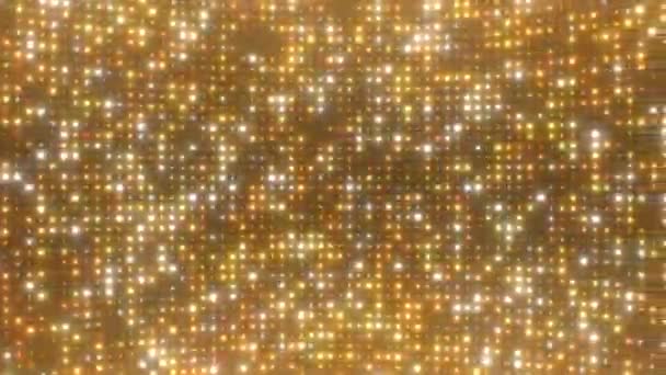 Glänsande guldpartiklar av vackra blinkande glittrande ljus Glödande - 4K sömlös VJ Loop Motion Bakgrund Animation — Stockvideo