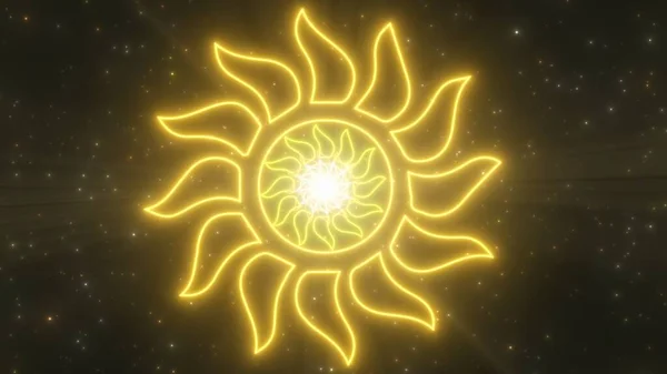 暑い夏の太陽の形概要ネオンライトトンネルポータル移動-概要背景テクスチャ — ストック写真
