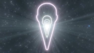 Dondurma Yaz Soğuk Muamelesi Görünümü Parlayan Neon Işıkları Tüneli - 4K Kusursuz VJ Döngüsüz Arkaplan Animasyonu