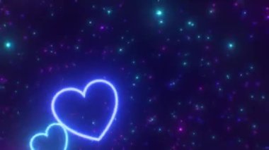 Pembe Mavi Hızlı Parlak Işık Hızı Kalbi Şekli Tünel - 4K Kusursuz VJ Döngü Döngüsü Animasyon Arkaplanı