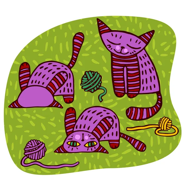 Purple cats — Stock Vector