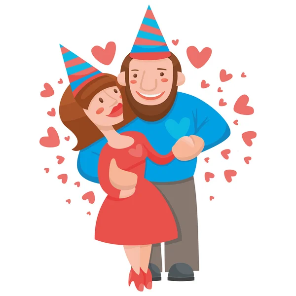 Hombre y mujer enamorados — Vector de stock