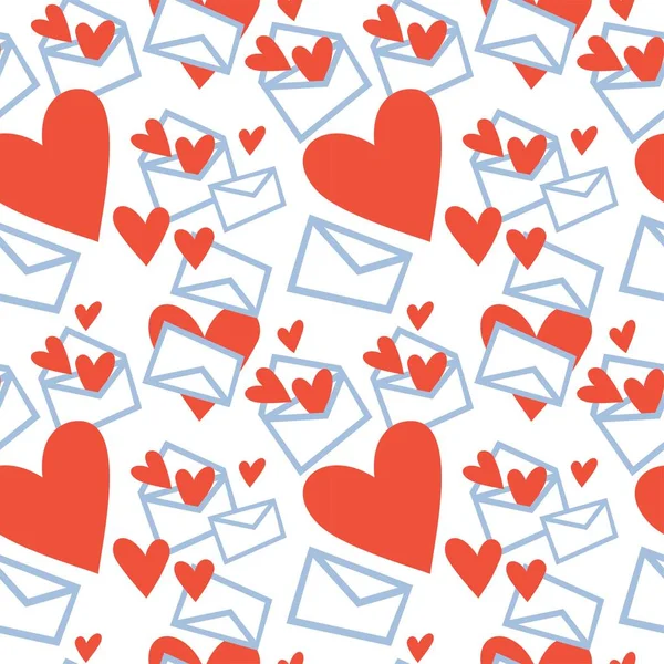 Envelope Hearts Pattern — Stock Vector