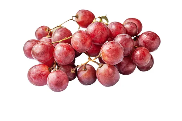 Cacho Uvas Vermelhas Suculentas Doces Isoladas Branco — Fotografia de Stock