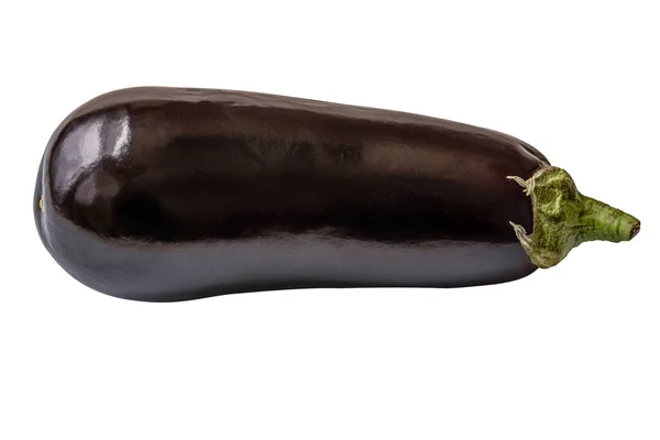 Ripe Organic Eggplant Isolated White — Stock Photo, Image