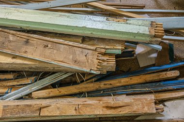 Ahşap enkaz yığınının soyut arkaplanı