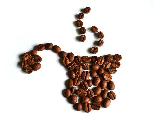 Koffiepot gemaakt van koffie bonen — Stockfoto