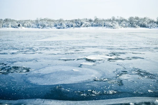 Bevroren rivier — Stockfoto
