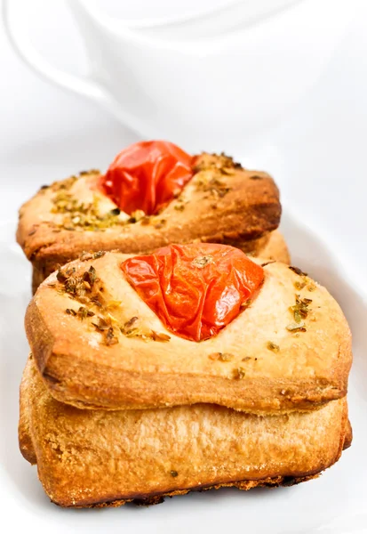 Bread with tomatoes — Stock Photo, Image