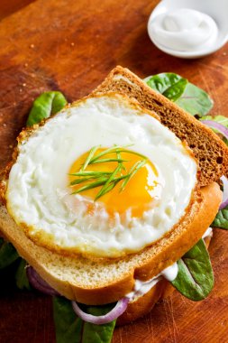 Kızarmış yumurtalı ekmek.