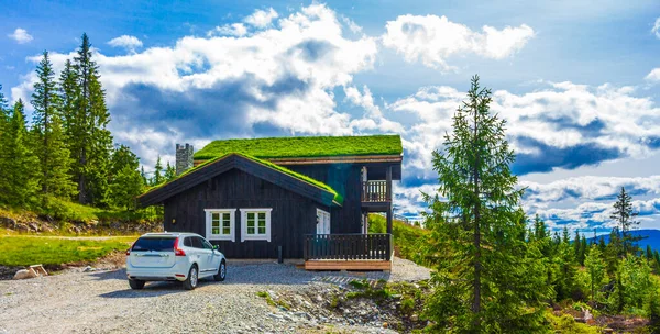Piękny Krajobraz Panorama Norwegii Favang Kvitfjell Ośrodek Narciarski Domkami Górskimi — Zdjęcie stockowe