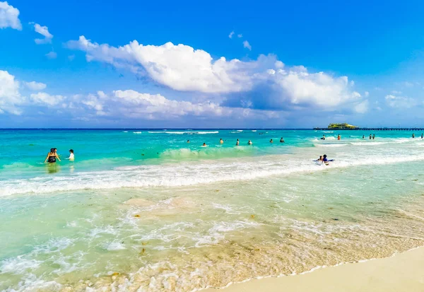 Playa Del Carmen México Abril 2021 Panorama Tropical Playa Mexicana — Foto de Stock