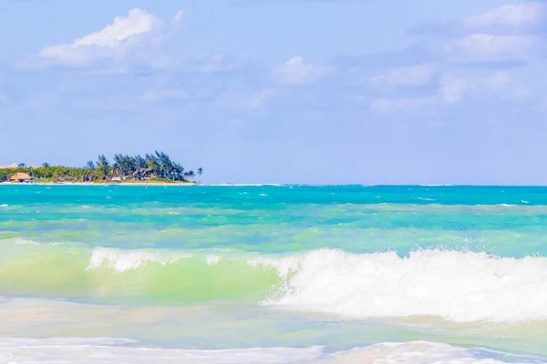 Tropical Mexican Beach Landscape Panorama Clear Turquoise Blue Water Playa — Stock Photo, Image