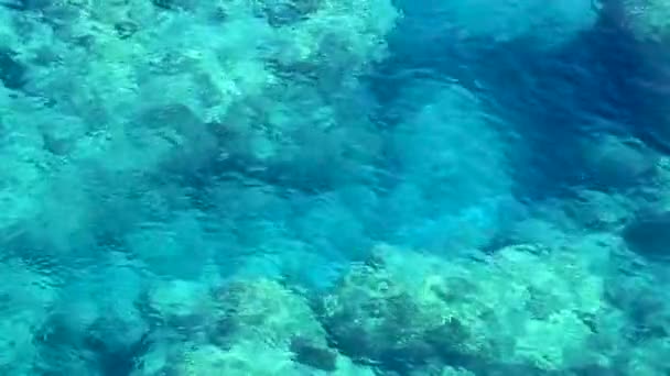 Anthony Quinn Bay Turquoise Clear Water Underwater View Faliraki Rhodes — Stock Video