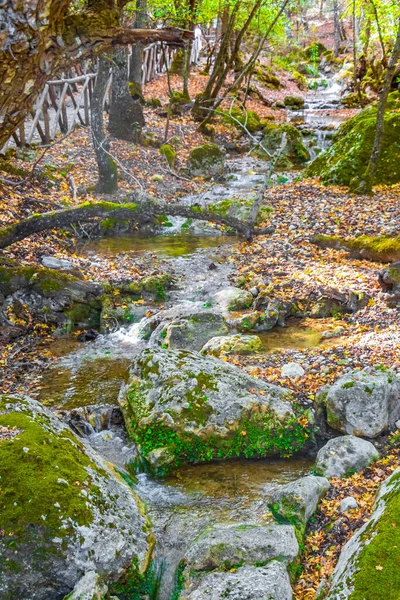 Cascadas Agua Flotante Del Río Por Camino Senderismo Ruta Hermosa — Foto de Stock
