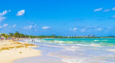 Playa del Carmen Meksika 04. Nisan 2021 Tropik Meksika Plajı 88 Punta Esmeralda Playa del Carmen Meksika.