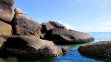 Surat Thani Tayland 'daki Silver Beach Koh Samui' den muhteşem manzara panoramik manzarası.