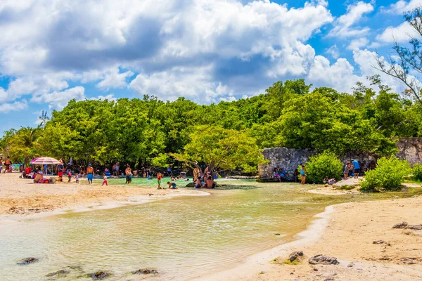 Playa Del Carmen Maggio 2021 Spiaggia Tropicale Messicana Cenote Vista — Foto Stock