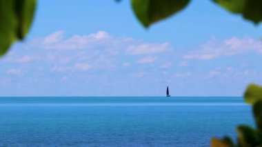 Tayland 'da Koh Samui' deki Silver Beach 'ten deniz manzaralı harika bir manzara..