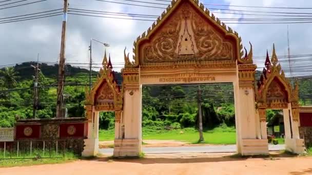 Röda Templet Wat Sila Ngu Wat Ratchathammaram Koh Samui Thailand — Stockvideo