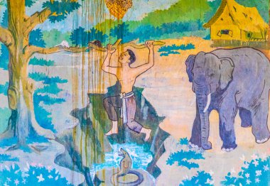 Wat Phol Phao Budist tapınağı, Luang Prabang Laos 'un en iyi mimari tabloları ve sanat tapınakları..