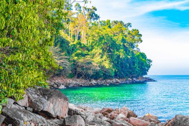 Khao Lak Phang-nga Tayland 'daki Lam ru Lamru Milli Parkı' nın muhteşem sahil manzarası ve manzarası..
