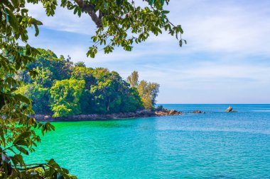 Khao Lak Phang-nga Tayland 'daki Lam ru Lamru Milli Parkı' nın muhteşem sahil manzarası ve manzarası..