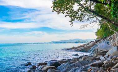 Khao Lak Phang-nga Tayland 'daki Lam ru Lamru Milli Parkı' nın muhteşem sahil manzarası ve manzarası..