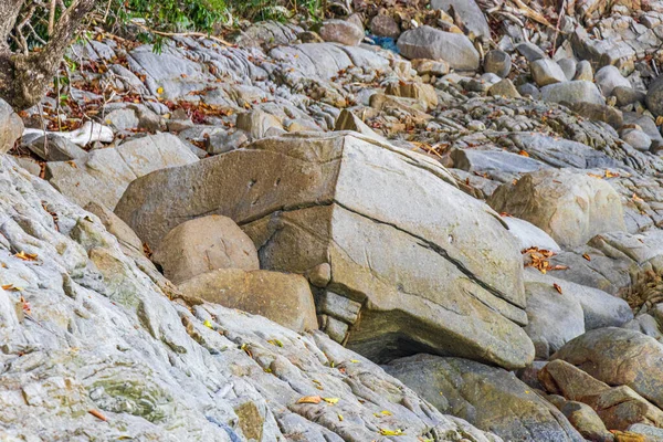 Ritka Szikla Kőképződés Gyönyörű Csodálatos Partvonal Strand Táj Panoráma Kilátás — Stock Fotó