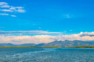 Tropik Paradise mangrov ormanı ve manzara manzarası Bang Rin Ranong Tayland.