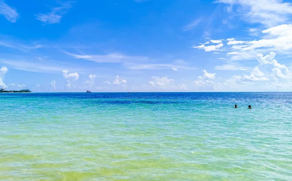 Вид Тропический Мексиканский Пляж Бирюзовой Голубой Водой Playa Пунта Эсмеральда — стоковое фото