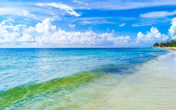 Tropikalny Meksykański Widok Plażę Turkusową Wodą Playa Punta Esmeralda Playa — Zdjęcie stockowe