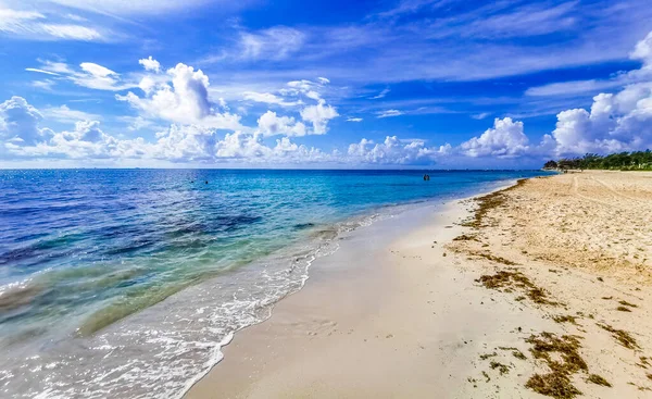 Vista Panorámica Playa Tropical Mexicana Con Agua Azul Turquesa Desde — Foto de Stock