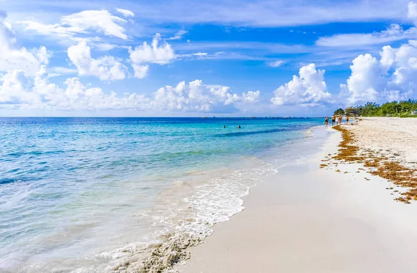 Vista Panorámica Playa Tropical Mexicana Con Agua Azul Turquesa Desde — Foto de Stock