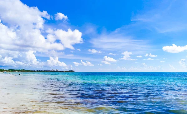 Vista Panoramica Tropicale Sulla Spiaggia Messicana Con Acqua Turchese Blu — Foto Stock