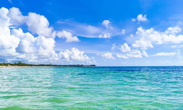 Vista Panoramica Tropicale Sulla Spiaggia Messicana Con Acqua Turchese Blu — Foto Stock