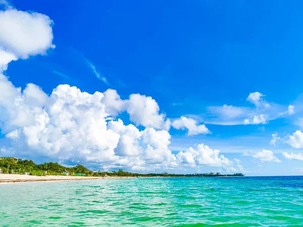 Tropikalny Meksykański Widok Plażę Turkusową Wodą Playa Punta Esmeralda Playa — Zdjęcie stockowe