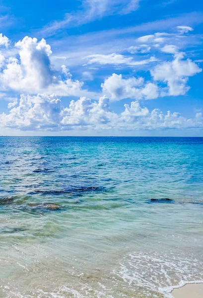 Tropical Mexican Beach Panorama View Turquoise Blue Clear Water Cenote — Stock Photo, Image