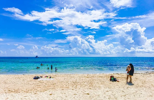 Playa Del Carmen Septiembre 2021 Vista Panorámica Playa Tropical Mexicana —  Fotos de Stock