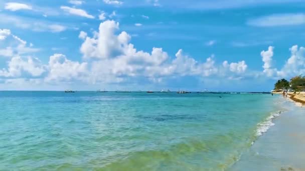 Playa Del Carmen Září 2021 Tropické Mexické Pláže Panorama Pohled — Stock video