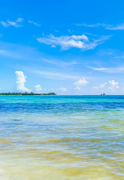 Vista Panorámica Playa Tropical Mexicana Con Agua Azul Turquesa Desde —  Fotos de Stock