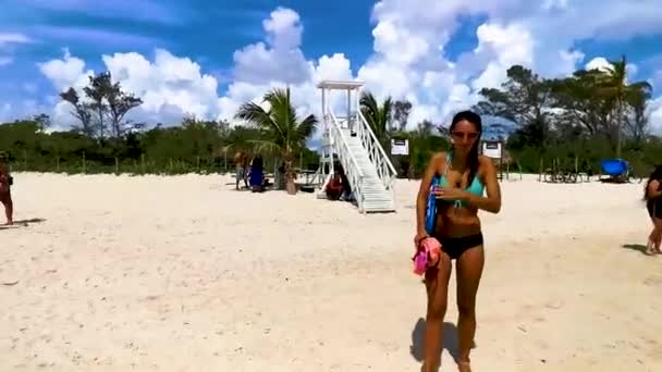 Playa Del Carmen Wrzesień 2021 Tropikalny Meksykański Widok Plażę Playa — Wideo stockowe