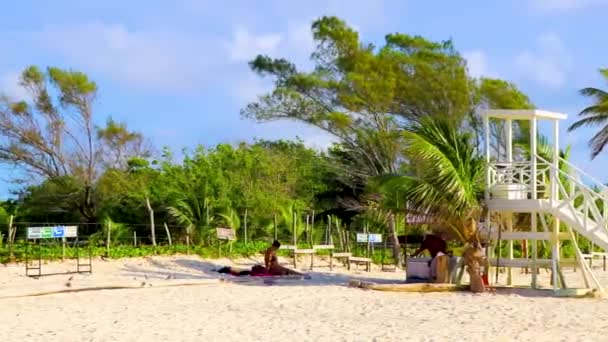 Playa Del Carmen Agosto 2021 Vista Panorâmica Praia Tropical Mexicana — Vídeo de Stock