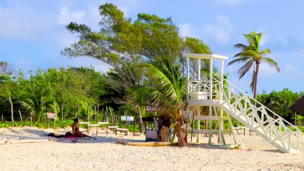 Playa Del Carmen Sierpień 2021 Tropikalny Meksykański Widok Plażę Playa — Wideo stockowe