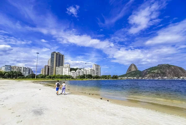 Spiaggia Botafogo Brasile Ottobre 2020 Sugarloaf Zucchero Pane Montagna Pao — Foto Stock