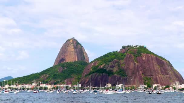 Pan Azúcar Aucar Vista Panorámica Paisaje Urbano Del Pueblo Urca — Vídeos de Stock