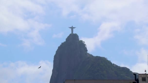 Cristo Redentor Corcovado Vista Panorámica Montaña Bosques Alto Boa Vista — Vídeos de Stock