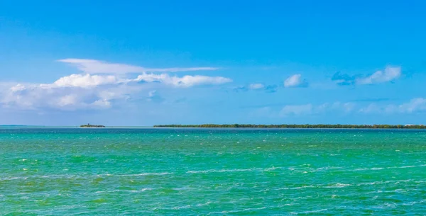 Panorama Krajina Pohled Krásný Ostrov Holbox Písečným Břehem Přírodní Les — Stock fotografie