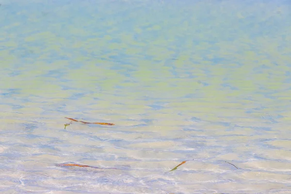 Texture Clear Sandbank Water Beautiful Holbox Island Beach Quintana Roo — Stockfoto